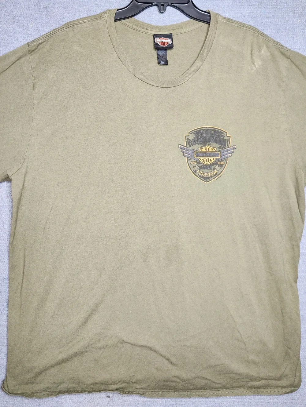 Harley-Davidson Men’s Olive Green Graphic Crew T-Shirt #291